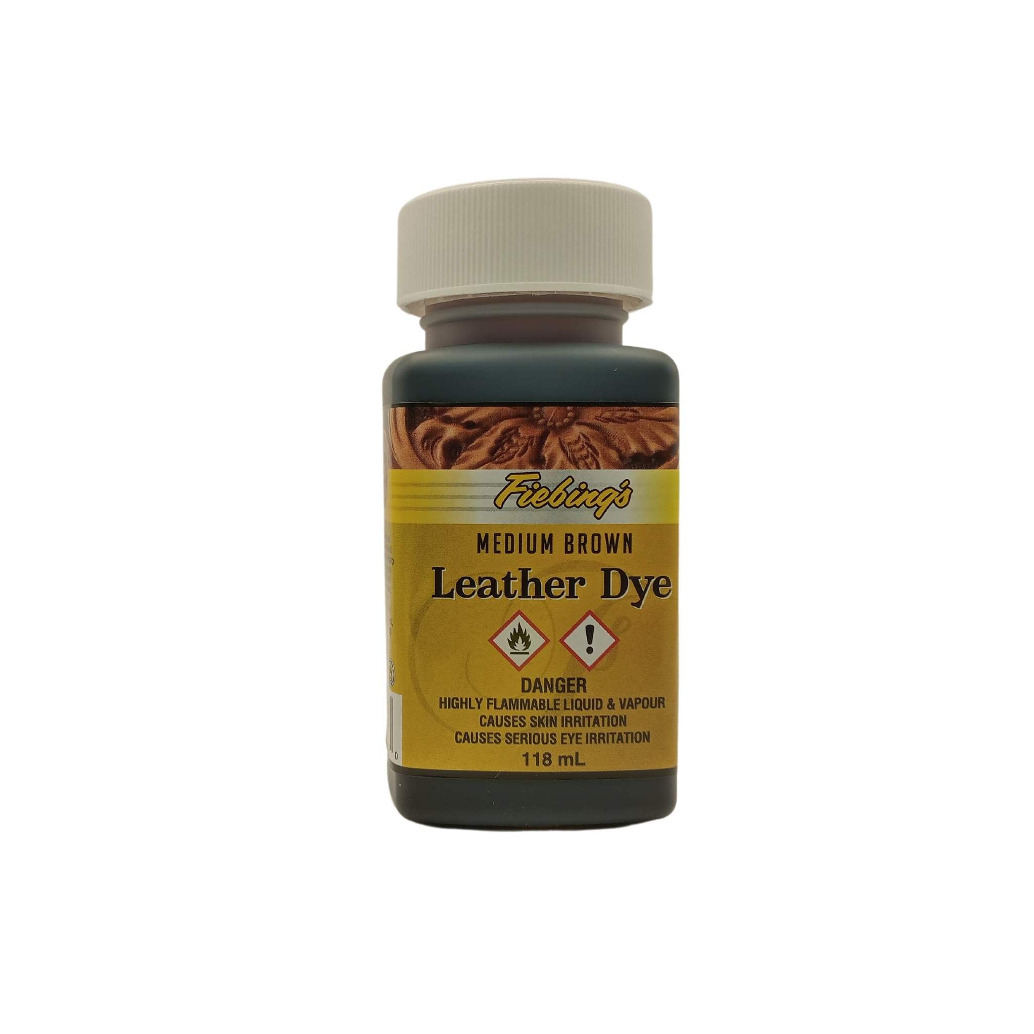 Dye your leathercraft projects with this Fiebing's solvent based leather dye - Medium Brown
