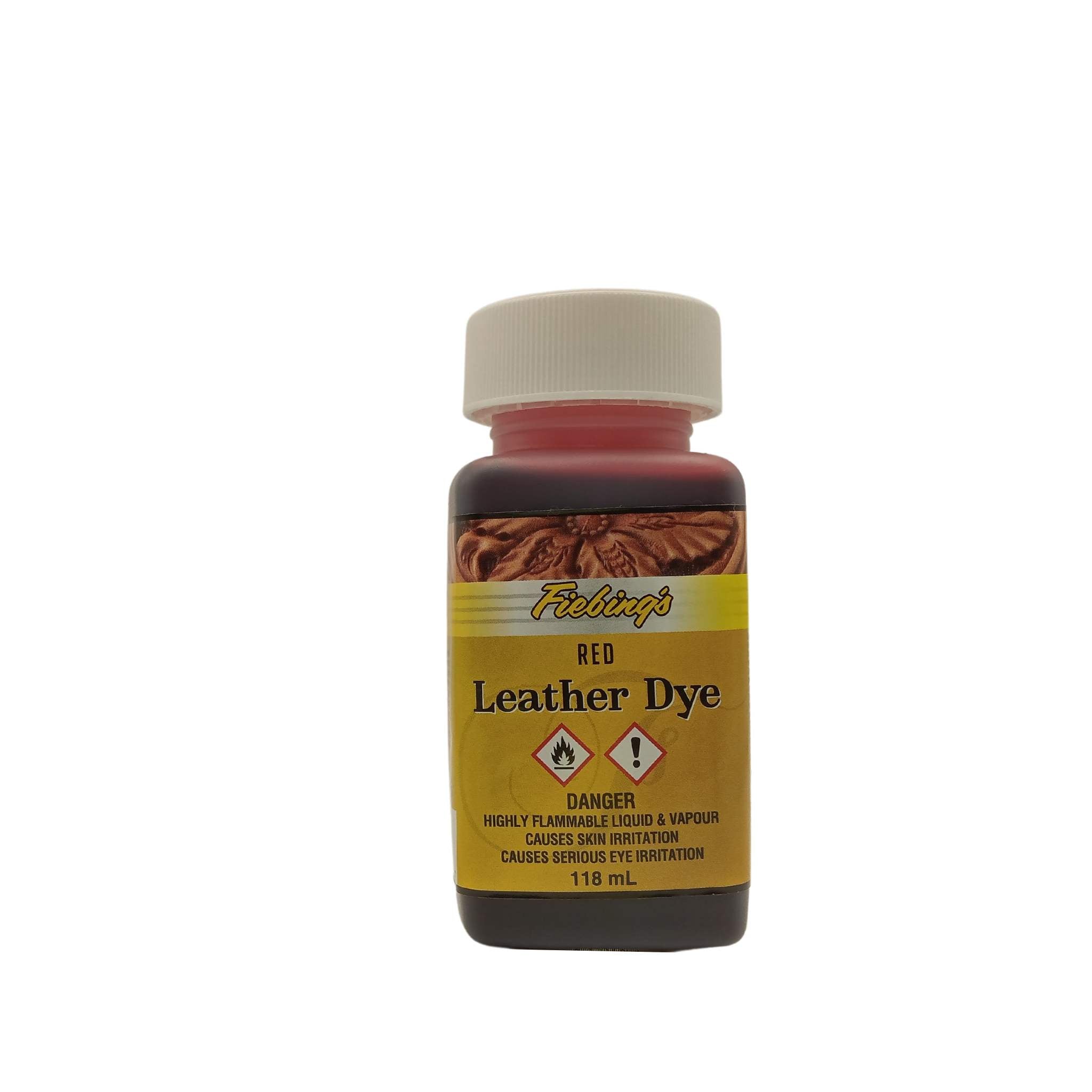 Dye your leathercraft projects with this Fiebing's solvent based leather dye - Red