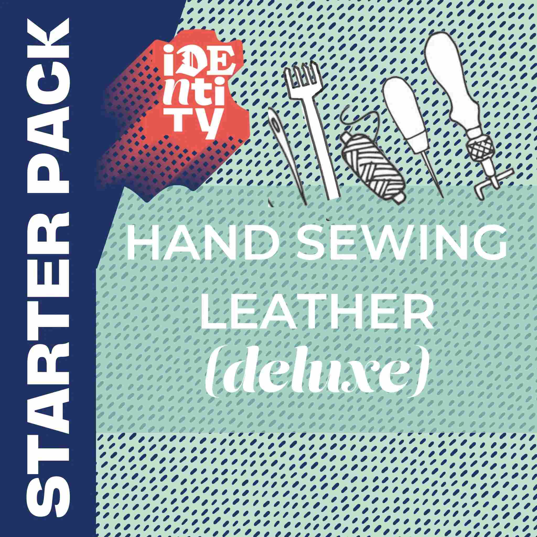 Identity starter kit with tools for hand sewing leather - all you need to get started in leathercraft, great gift idea, third anniversary