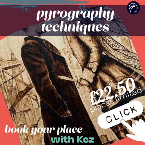 Load image into Gallery viewer, Join a class with Kez Halliday to learn the techniques of pyrography, the art of burning leather...November 1st, Matlock
