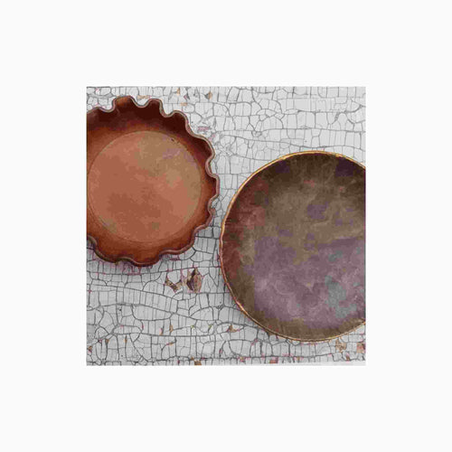 Load image into Gallery viewer, Leather bowls photographed on a cracked paint printed on to leather as a backdrop
