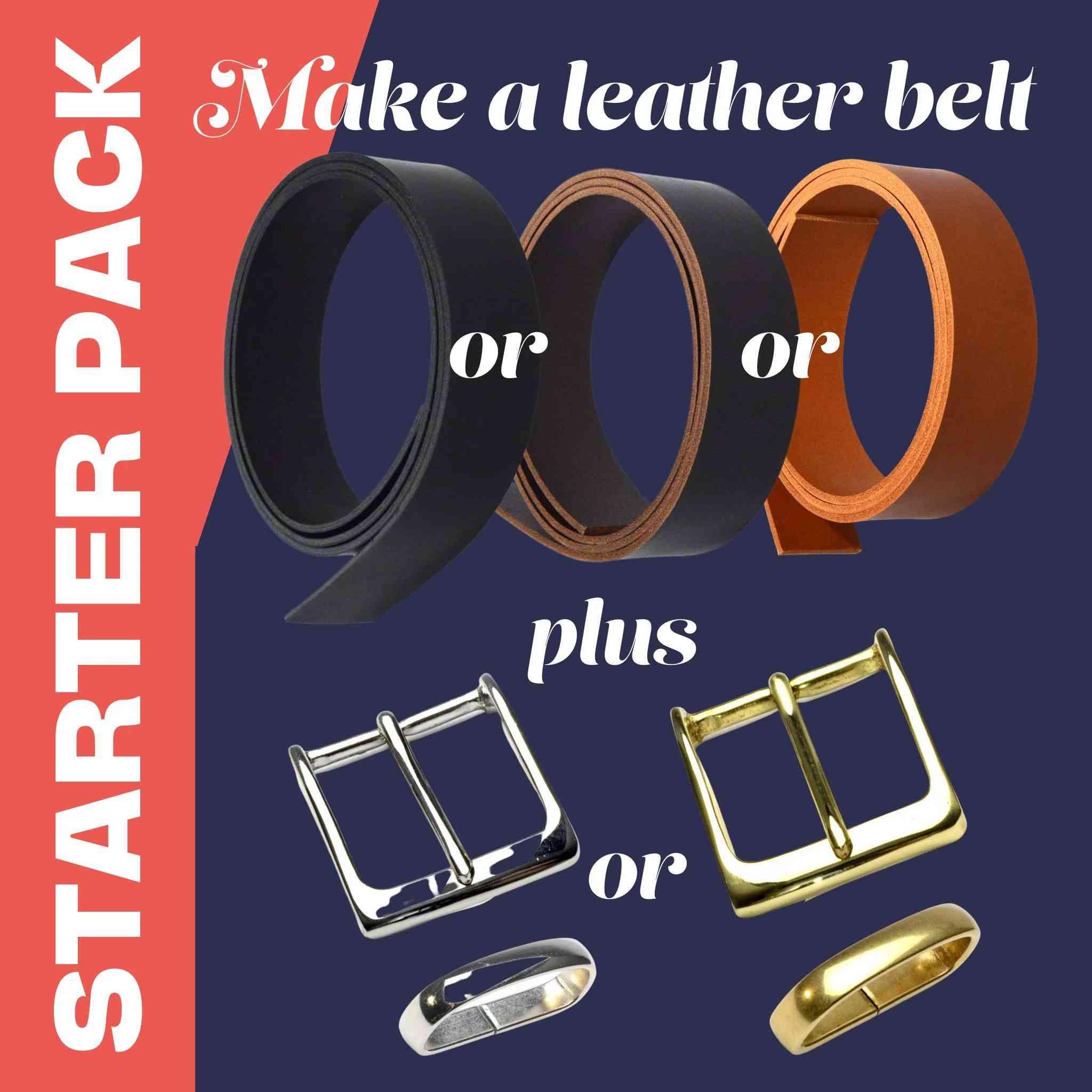 starter pack for making your own leather belt including tutorial