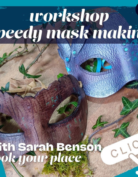 A quick introduction to mask making and the new Heat-Form Leather. Choose from one of 3 designs and shape, colour and paint your own mask, made to fit!
