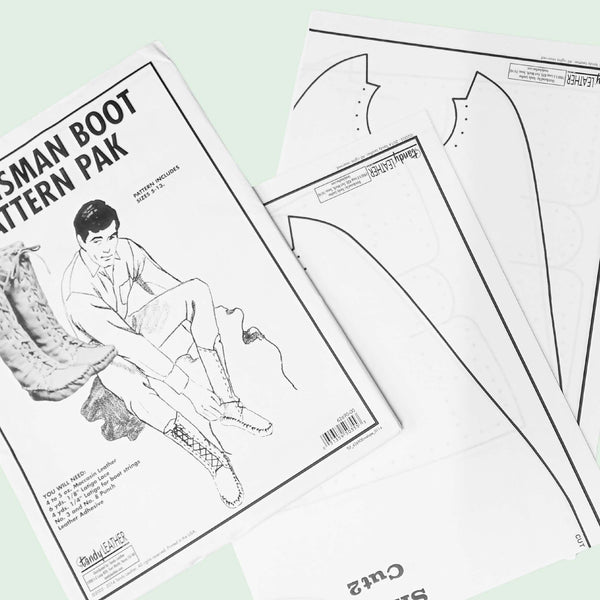 Make your own leather Plainsman moccasin style lace up boot with this paper pattern pack