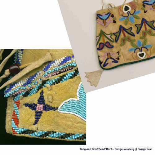 Load image into Gallery viewer, bags decorated with pony and seed beads, images courtesy of Crazy Crow
