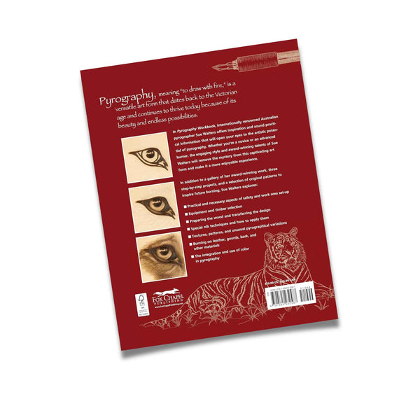 Back cover - A detailed book on the art of burning into wood or leather- this book covers techniques for getting fine detail and photo realism into your projects.