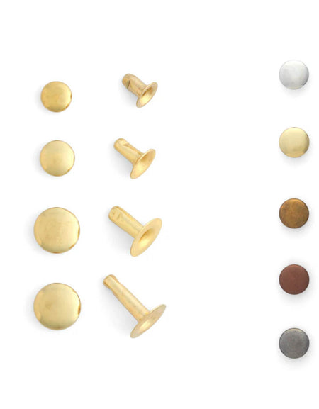 permanent fixing - metal rivets for leathercraft for bags, straps, belts, choose your size and finish