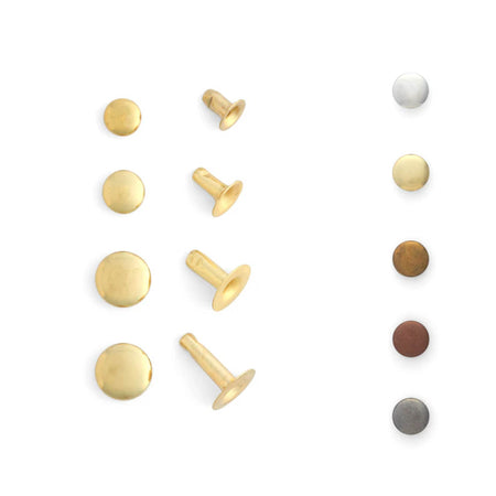 permanent fixing - metal rivets for leathercraft for bags, straps, belts, choose your size and finish