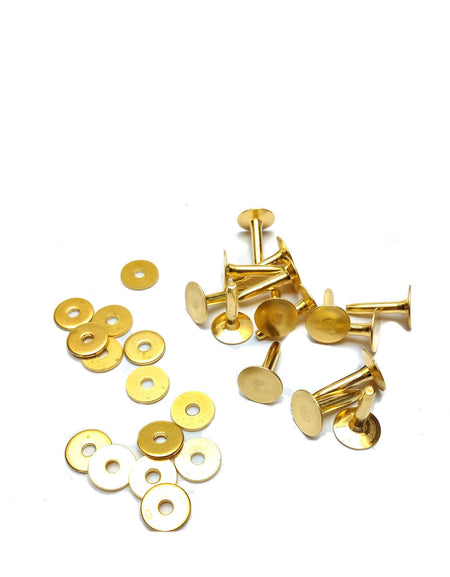 Small version of the traditional leatherwork rivet and burr in brass finish - use for permanent fixings for belts, bags and more