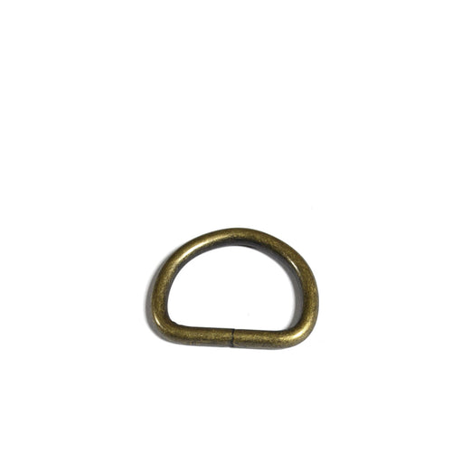 Load image into Gallery viewer, 38mm Antique Brass Dee Ring from Identity Leathercraft
