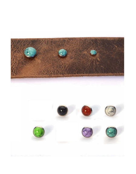 Decorative stone rivets for leather and other crafts