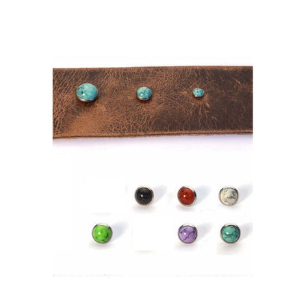 Decorative stone rivets for leather and other crafts