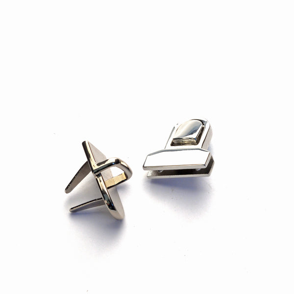 Polished Nickel Tuck Lock Clasp from Identity Leathercraft