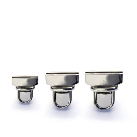 Polished Nickel Tuck Lock Clasp from Identity Leathercraft