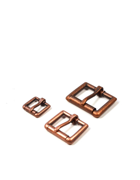 Antique Copper roller heel bar strap buckles for bag making and leathercraft