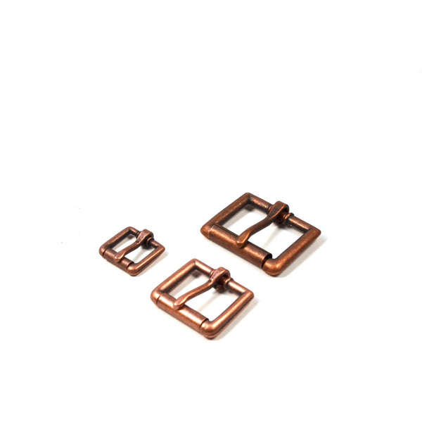 Antique Copper roller heel bar strap buckles for bag making and leathercraft