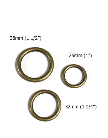 Antique Brass 'O' Rings from Identity Leathercraft