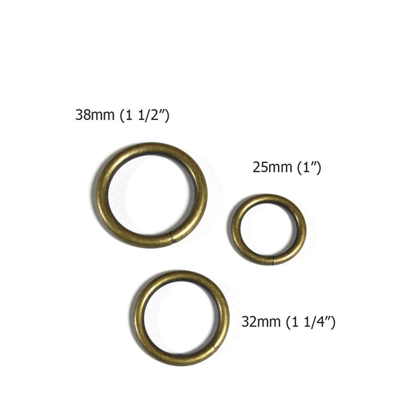 Antique Brass 'O' Rings from Identity Leathercraft