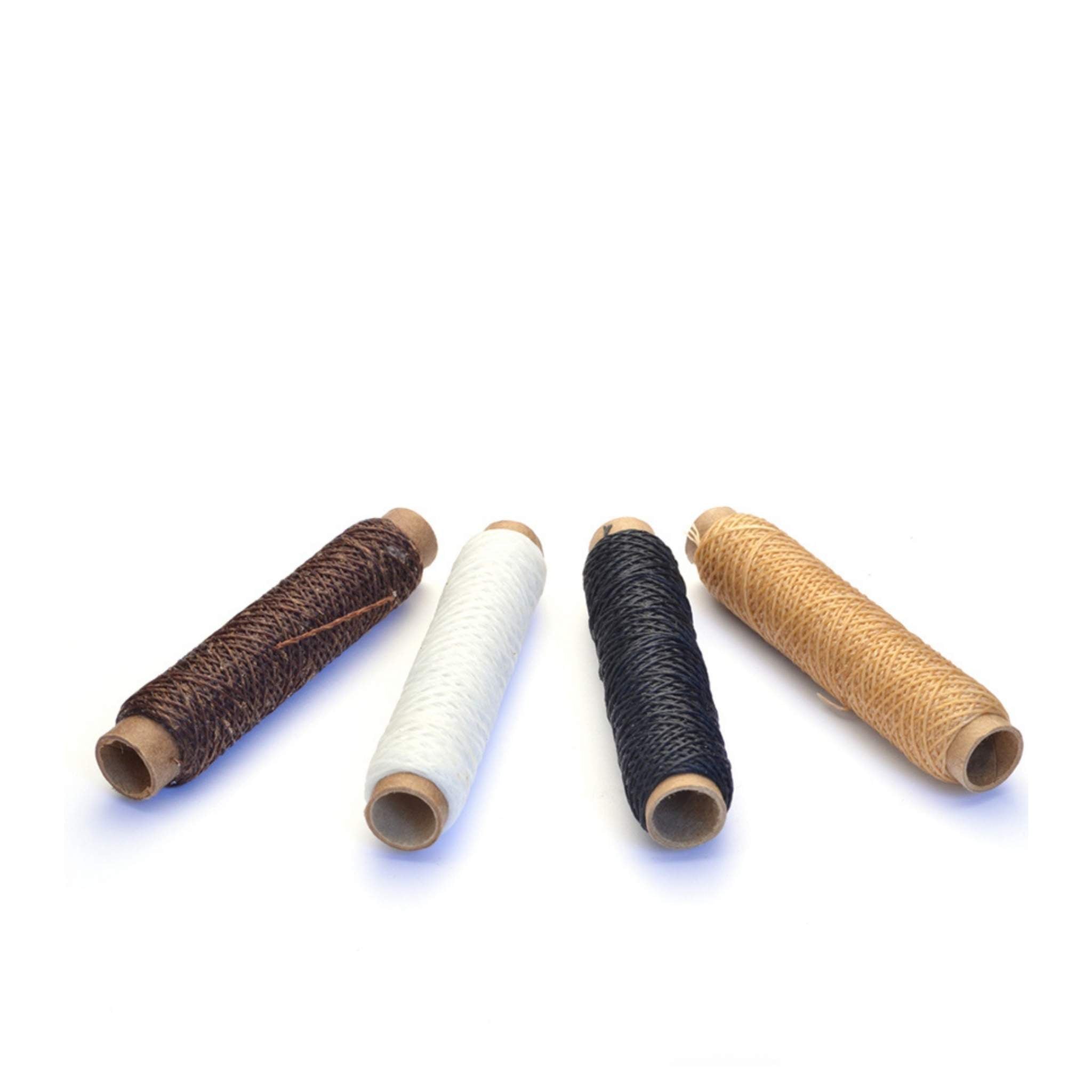 Fine waxed polyester thread for hand stitching and repair leather items