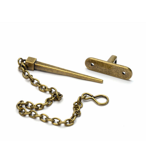Load image into Gallery viewer, Antique Brass Pin &amp; Chain Clasp from Identity Leathercraft
