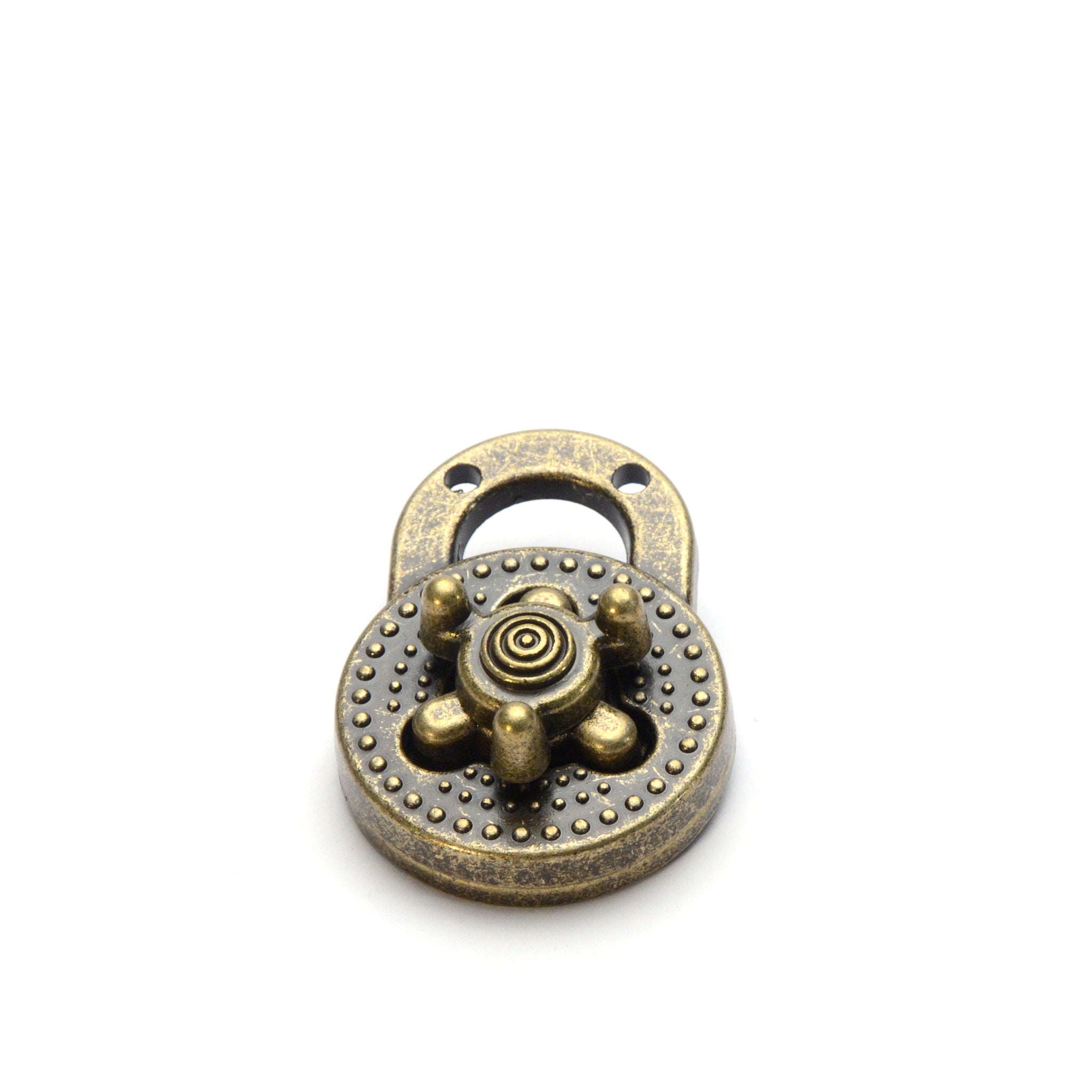 Antique Brass Love-Lock Turn Clasp from Identity Leathercraft