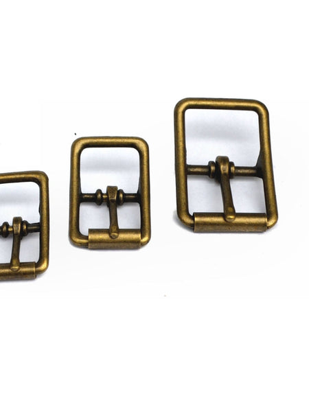 Antique Brass Centre Bar Strap Roller Buckles from Identity Leathercraft