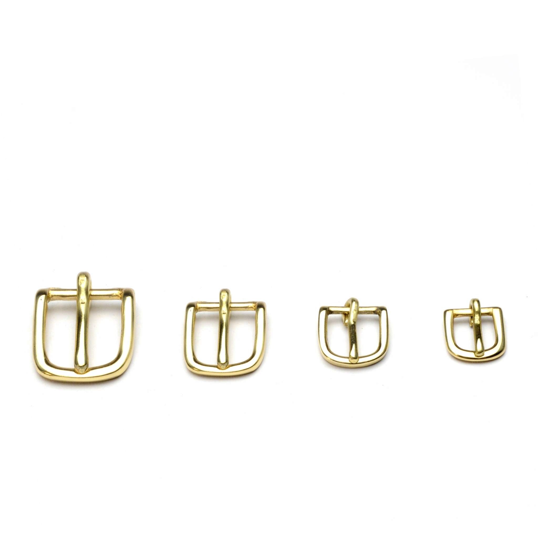 Brass  plated steel solid frame general purpose strap buckle. Ideal for leather watch straps, bag and satchel straps, pet collars, arm braces etc.