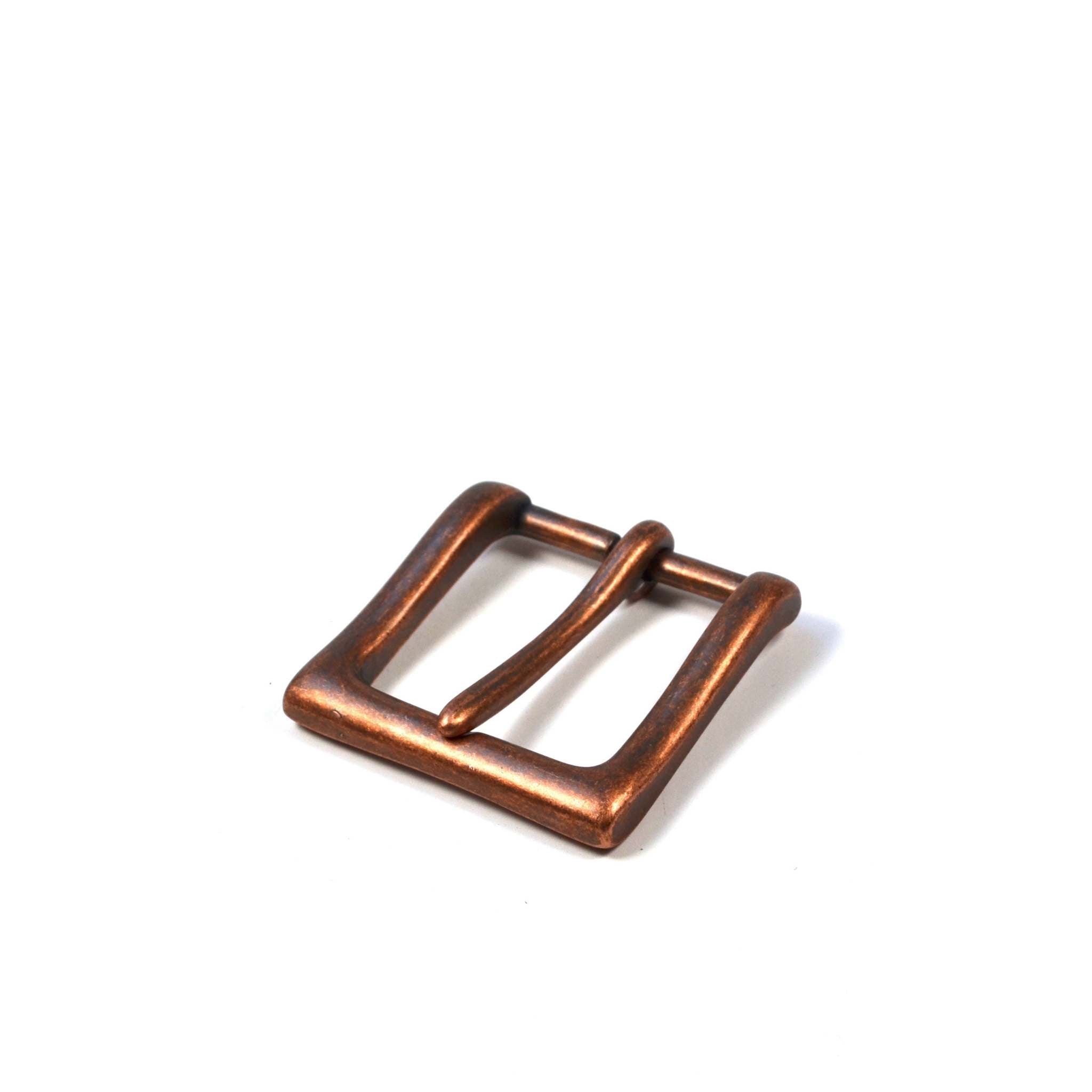 Aged copper effect belt or strap buckle for leathercraft
