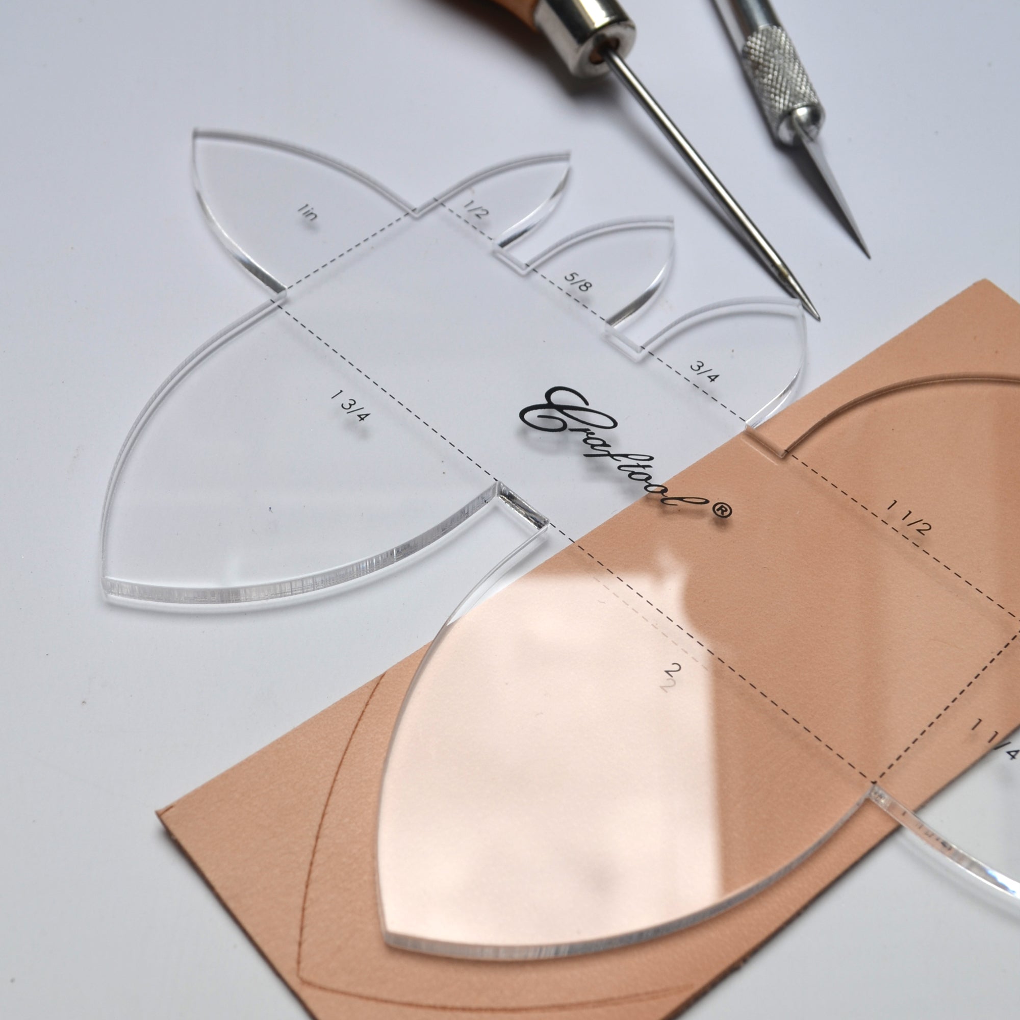 Multi Pointed Strap End Template from Identity Leathercraft