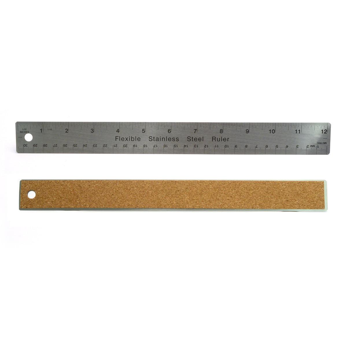 Pull Back Metal Ruler Cork Back Non-Slip Metal Ruler | identityleathercraft