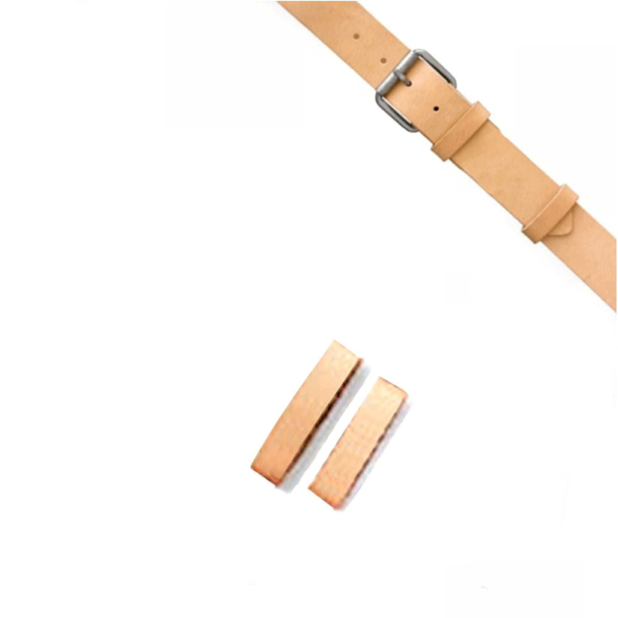 38mm Natural Veg Tan Leather Strap or Belt Keepers