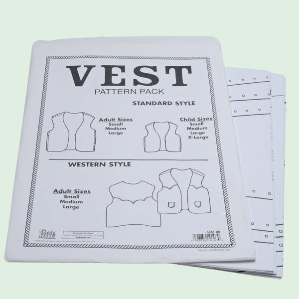 Paper pattern for making a leather waistcoat in traditional or western style