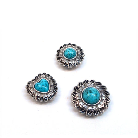 Baroque Style Turquoise Concho Rivets For Leather Goods – Metal Field Shop
