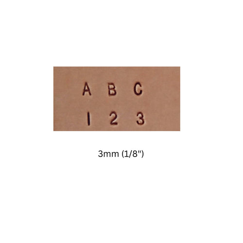 Load image into Gallery viewer, image to show the letter font imprint into leather and size
