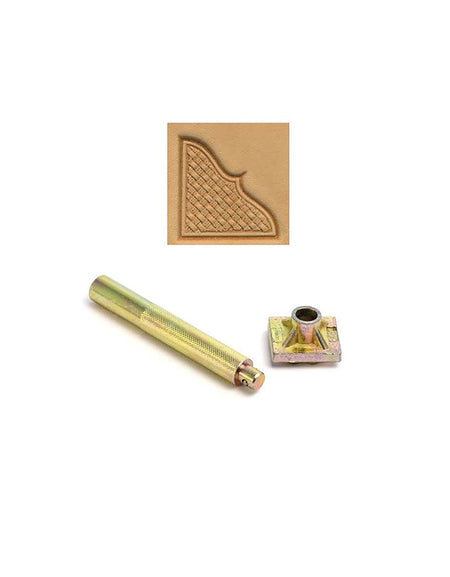 Basketweave Corner 3D Embossing Stamp