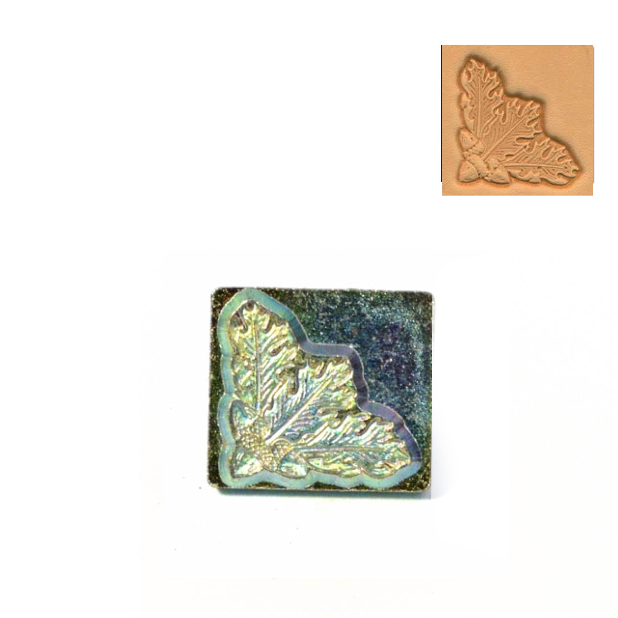 Oak Leaf Corner 3D Embossing Stamp from Identity Leathercraft