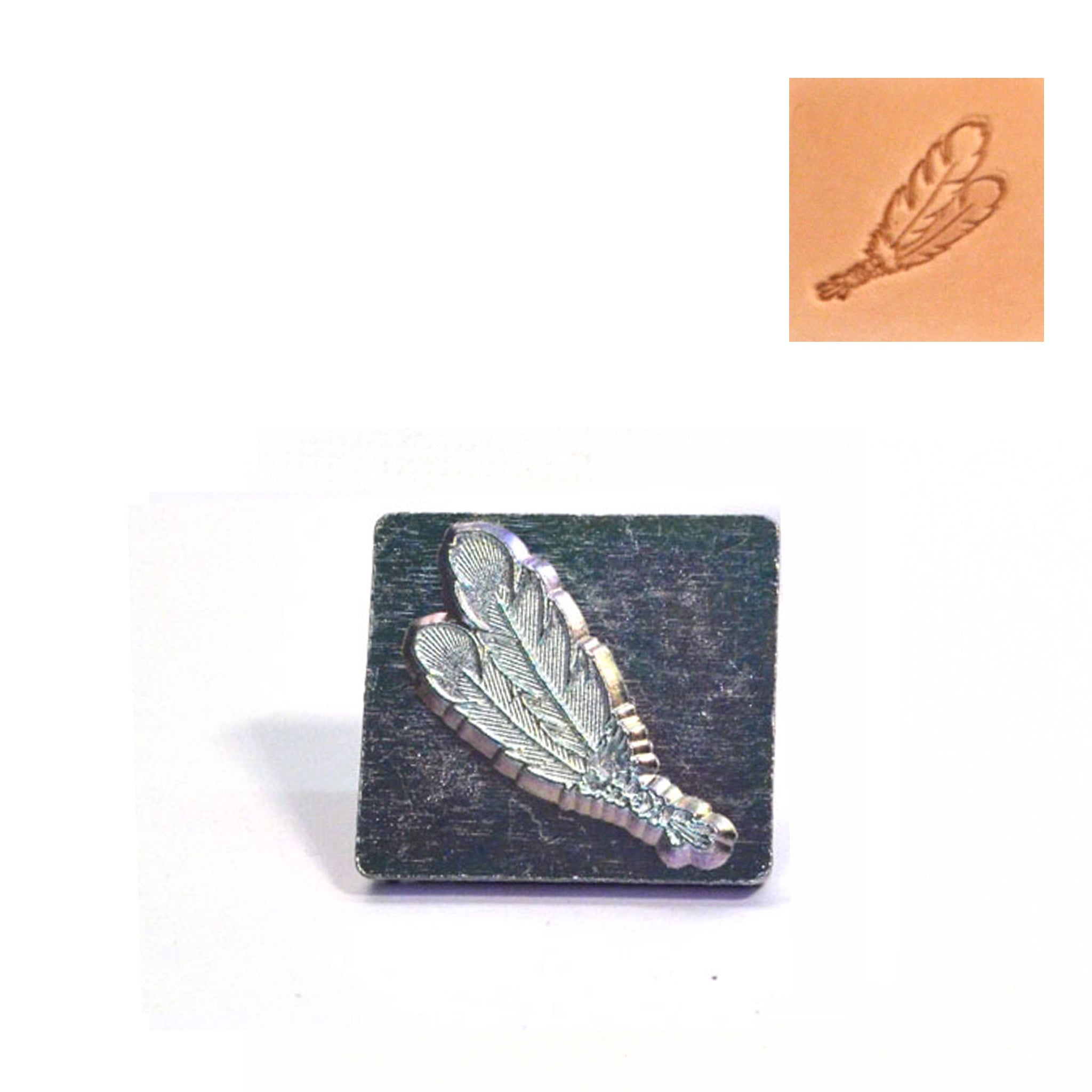 Two Feather 3D Embossing Stamp from Identity Leathercraft