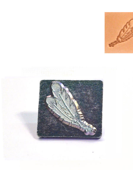 Two Feather 3D Embossing Stamp from Identity Leathercraft
