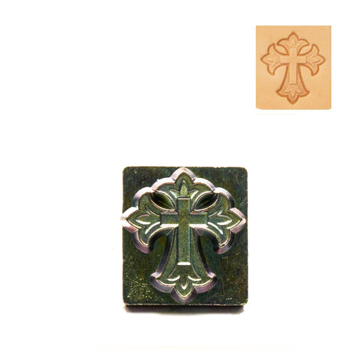 Load image into Gallery viewer, Ornate Cross 3D Embossing Stamp from Identity Leathercraft

