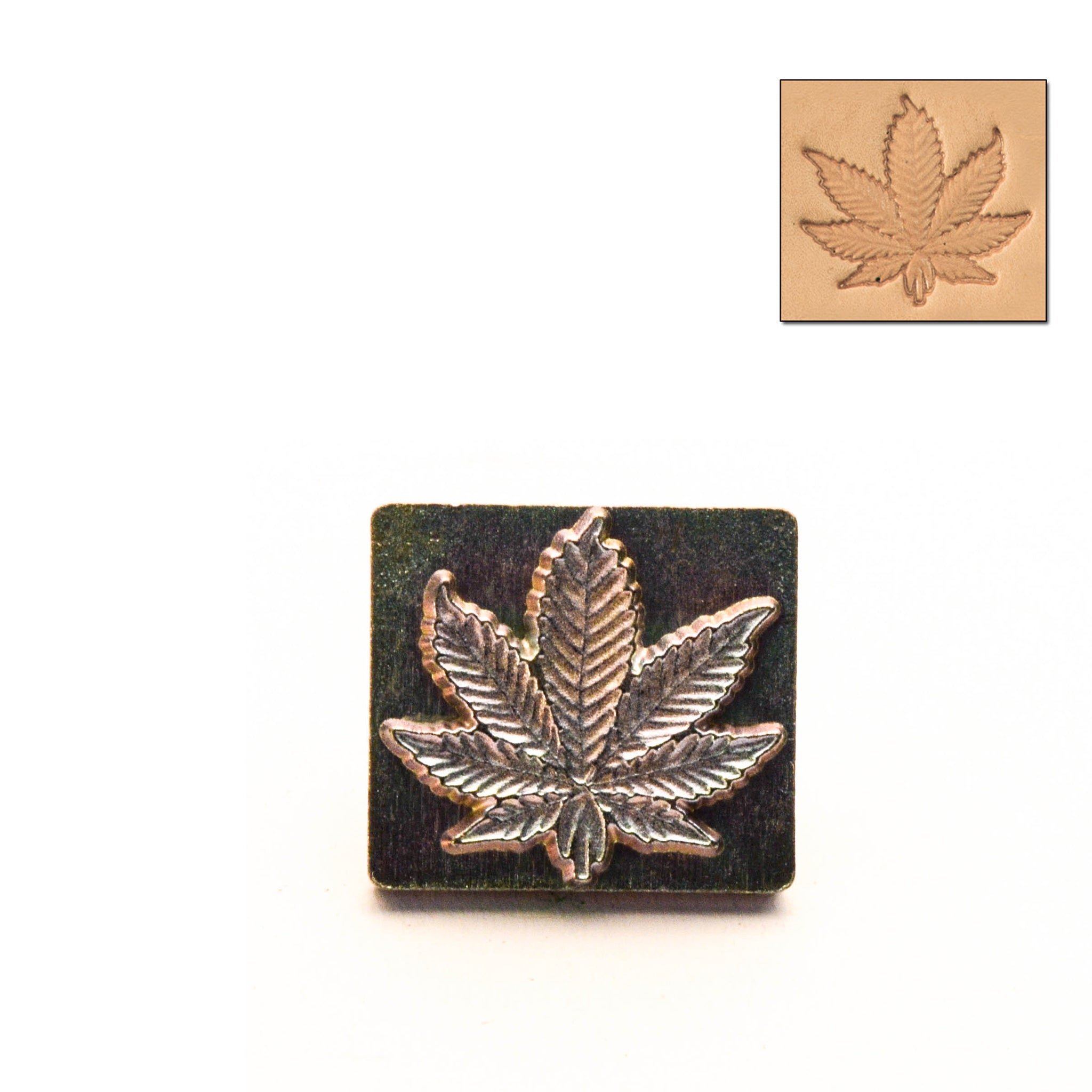 Hemp Leaf 3D Embossing Stamp from Identity Leathercraft
