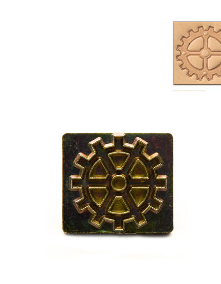 Steampunk Sprocket Gear / Cog 3D Embossing Stamp from Identity Leathercraft