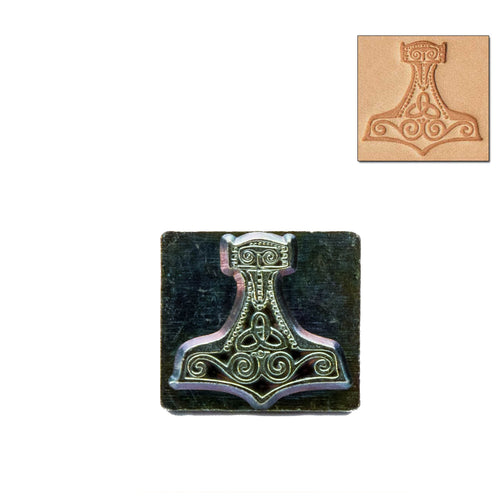 Load image into Gallery viewer, Thor&#39;s Hammer/Mjolnir 3D Embossing Stamp from Identity Leathercraft
