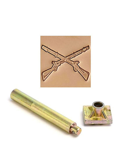 Crossed Rifles 3D Embossing Stamp
