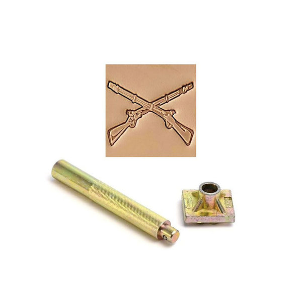 Crossed Rifles 3D Embossing Stamp