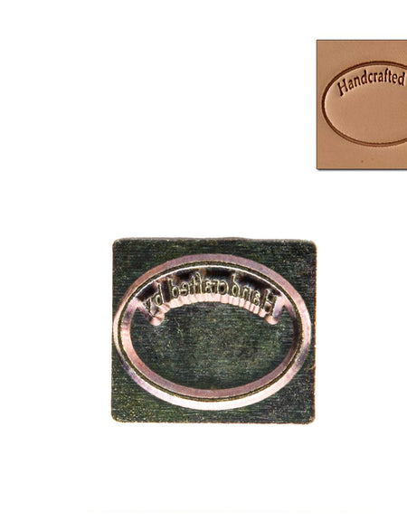 Handcrafted by Oval 3D Embossing Stamp from Identity Leathercraft