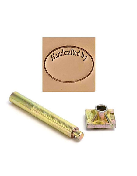 Handcrafted by Oval 3D Embossing Stamp