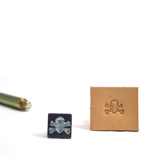 Skull and Crossbones Mini 3D Embossing Stamp from Identity Leathercraft