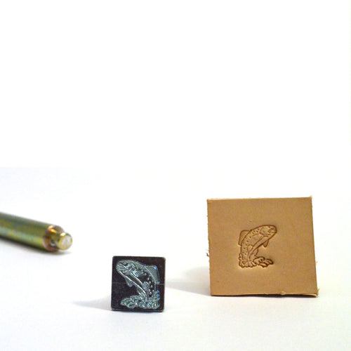 Load image into Gallery viewer, Trout (Fish) Mini 3D Embossing Stamp from Identity Leathercraft
