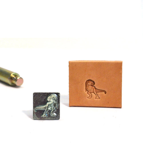 Load image into Gallery viewer, Dinosaur (T Rex) Mini 3D Embossing Stamp from Identity Leathercraft
