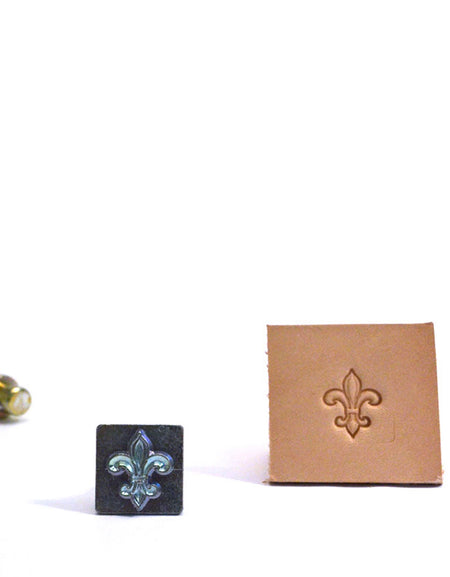Fleur de Lis Mini 3D Embossing Stamp from Identity Leathercraft